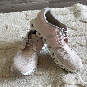 On Running Women's Light Pink and Gray Sneakers